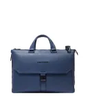Piquadro Than Expandable Briefcase with two handles, blue
