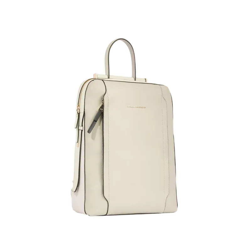 Piquadro Circle Damen-Laptop-Rucksack aus Leder, weiß 2