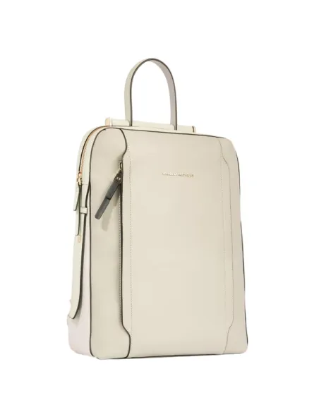 Piquadro Circle Damen-Laptop-Rucksack aus Leder, weiß