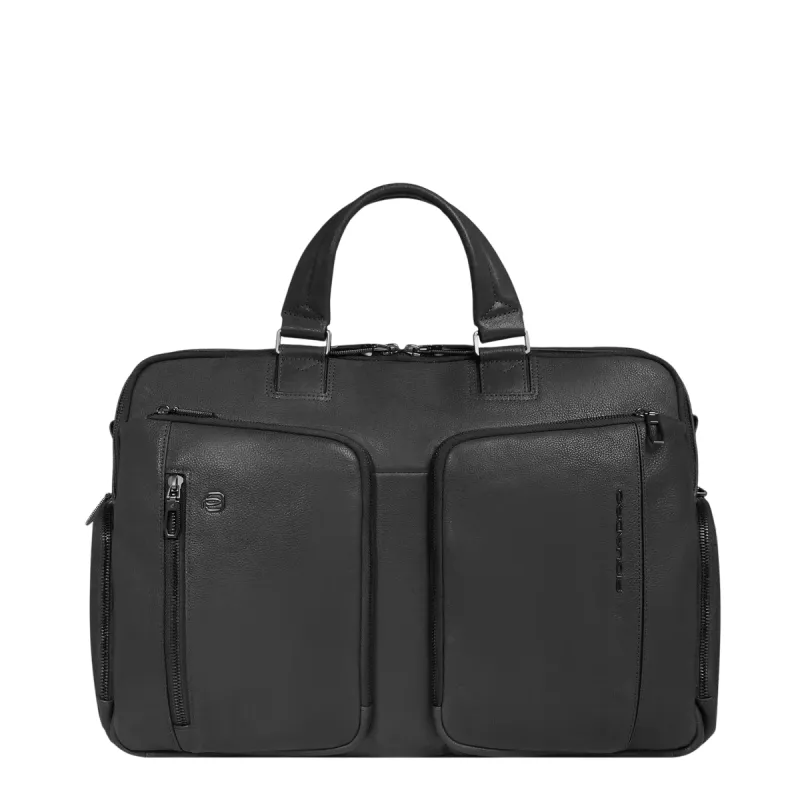 Piquadro Cronus 15.6 laptop bag with two compartments, black