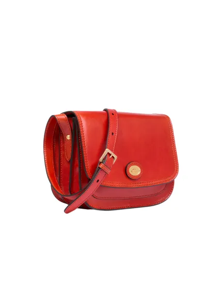 The Bridge Story Shoulder bag with flap and three compartments, burnt orange