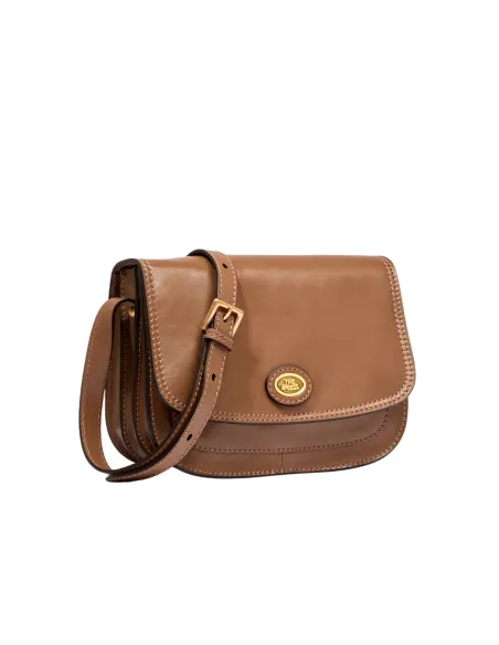 The Bridge Story Shoulder bag with flap and three compartments, marzipan