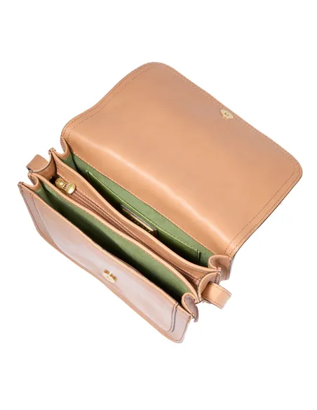 Borsa a tracolla con patta a tre scomparti The Bridge Story, marzapane