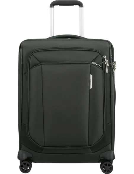 Samsonite Respark cabin trolley with 4 wheels and two compartments, forest green