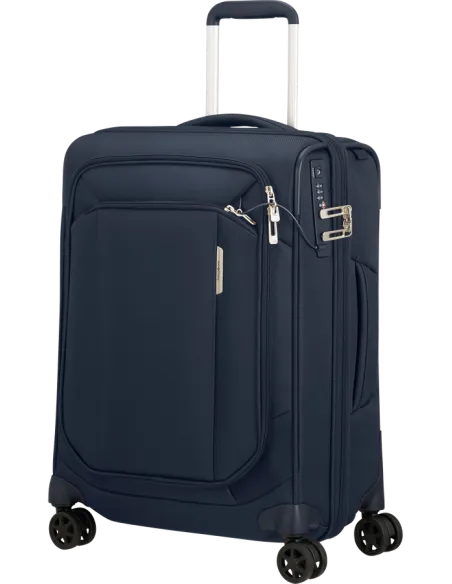 Samsonite Respark cabin trolley with 4 wheels and two compartments, midnight blue