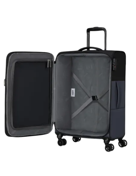 Erweiterbarer mittlerer Trolley American Tourister Daring Dash, schwarz-grau