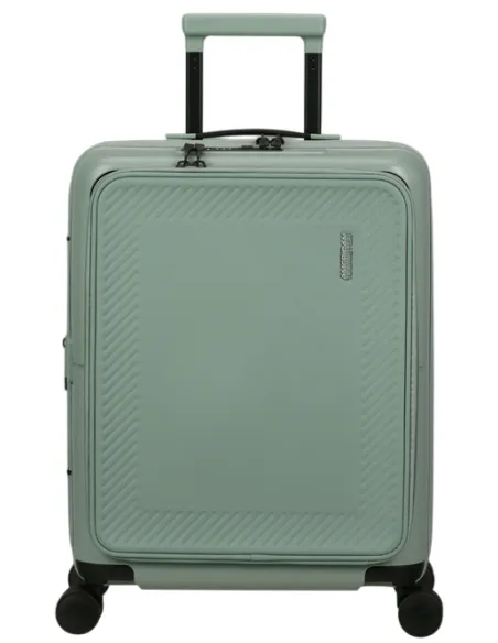 Trolley cabina rigido con tasca frontale per pc American Tourister DashPop, verde