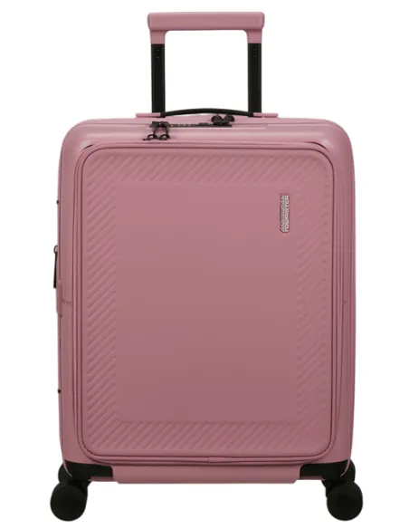 American Tourister DashPop cabin trolley with front pocket, lilas pink