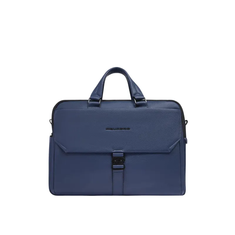 Cartella due manici porta computer Piquadro Than, blu