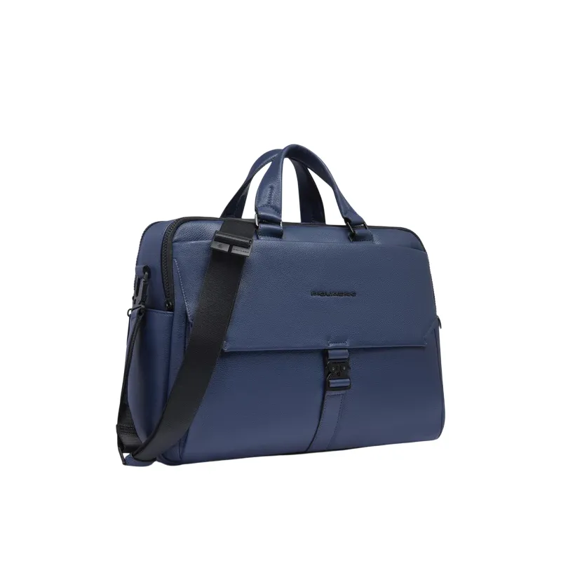 Cartella due manici porta computer Piquadro Than, blu 2