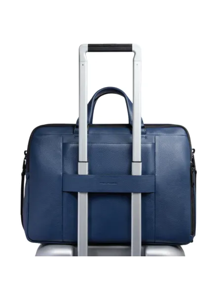 Cartella due manici porta computer Piquadro Than, blu