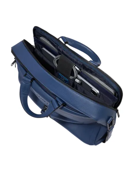 Piquadro Than 15.6 Computer Aktentasche mit zwei Fächern, blau