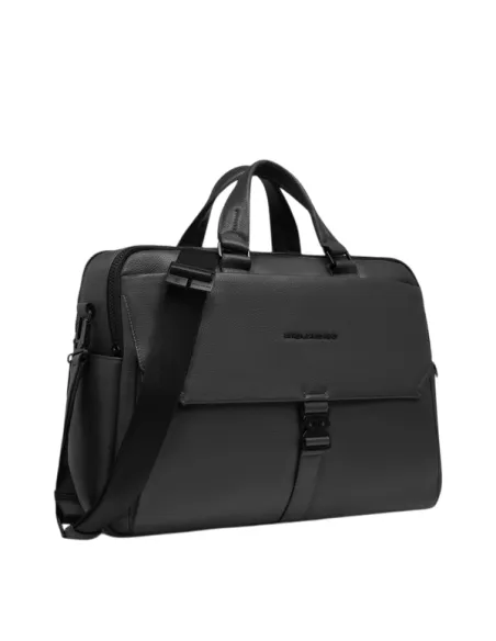 Piquadro Than 15.6 computer briefcase with two compartments, black