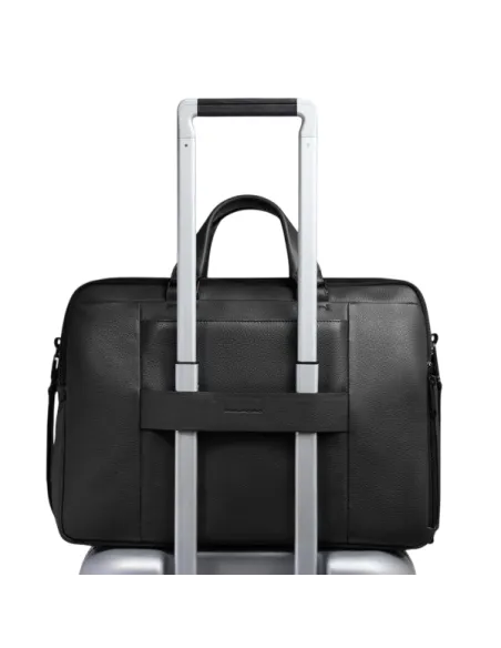 Piquadro Than 15.6 computer briefcase with two compartments, black