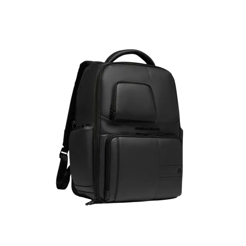 Piquadro 15.6" laptop backpack in waterproof fabric, black 2