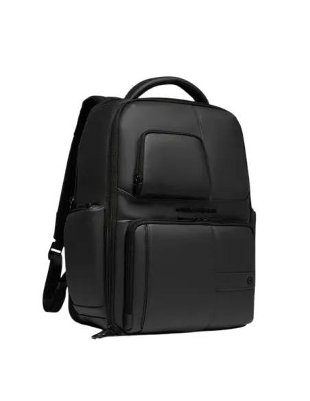 Piquadro 15.6" Laptop-Rucksack aus wasserdichtem Stoff, schwarz