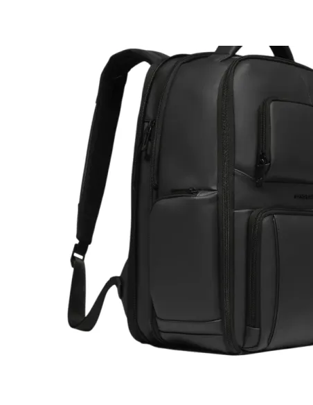 Piquadro 15.6" Laptop-Rucksack aus wasserdichtem Stoff, schwarz