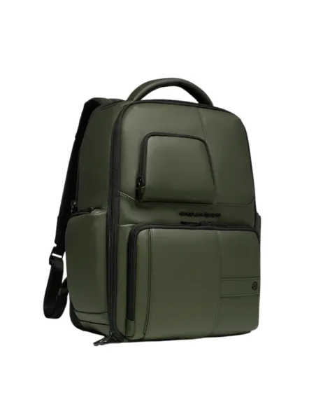 Zaino Piquadro porta pc da 15,6 in tessuto impermeabile, verde
