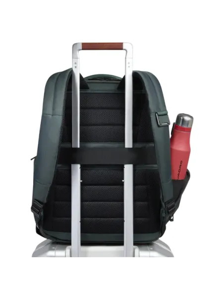 Zaino fast-check espandibile per computer con porte USB e USB Type C Piquadro Wollem, verde2