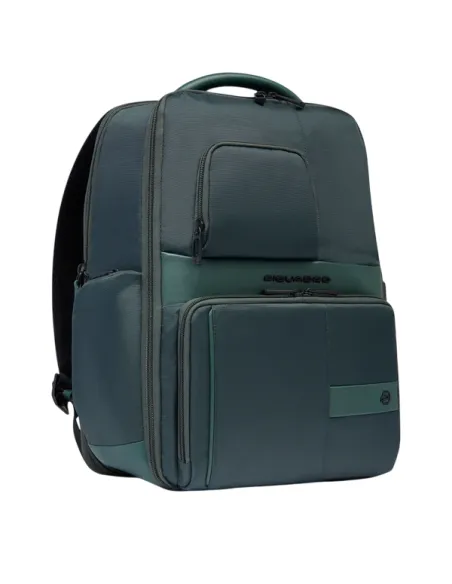 Zaino fast-check espandibile per computer con porte USB e USB Type C Piquadro Wollem, verde2