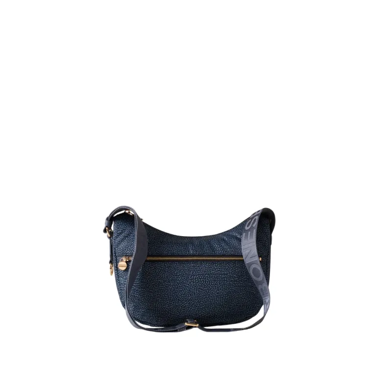 Borbonese Kleines Umhängetasche mit Fronttasche, denim