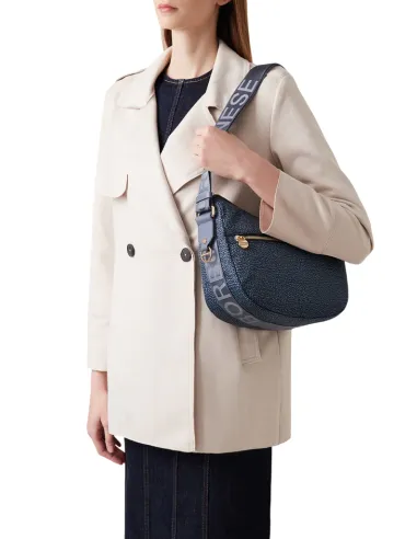 Borbonese luna bag small, denim