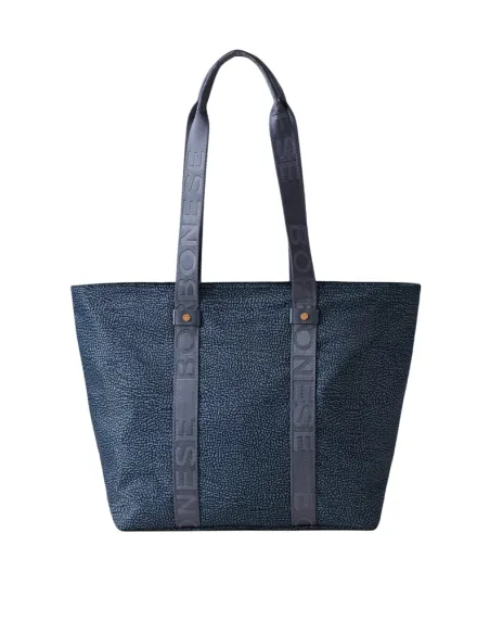 Borbonese Eco Line mittlere Einkaufstasche, denim