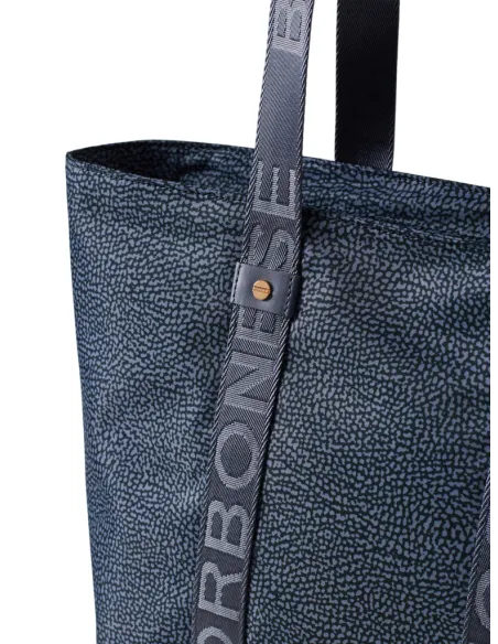 Borbonese Eco Line medium-sized shopping bag, denim
