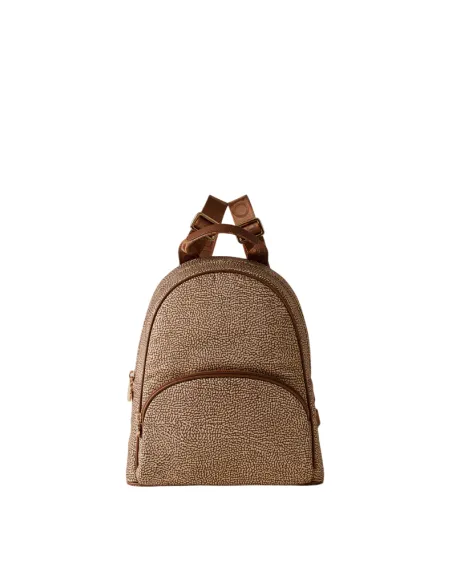 Zaino con chiusura con zip Borbonese, beige-Marrone