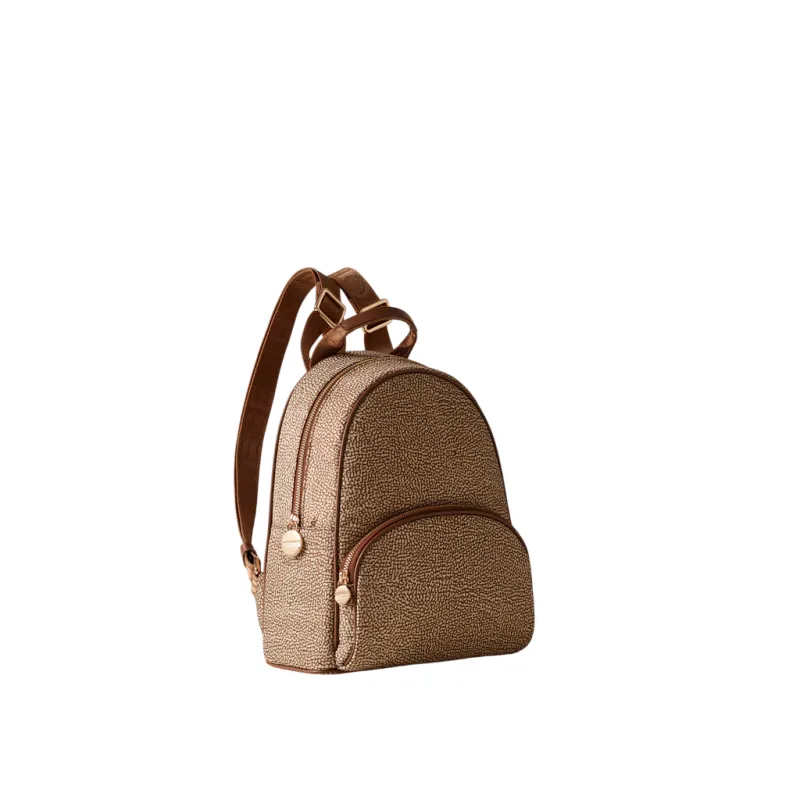 Borbonese Eco Line Damen-Rucksack, beige-braun 2