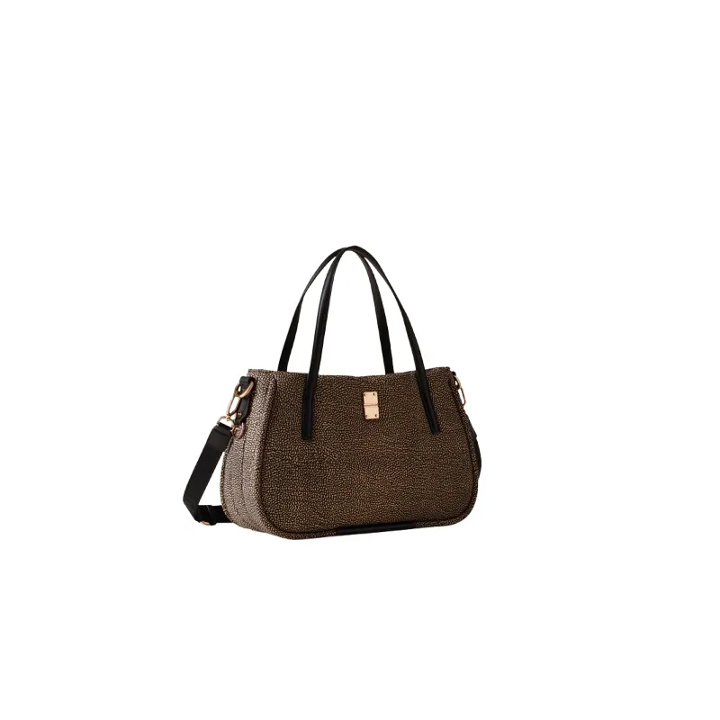 Borsa due manici Borbonese Cahier, op naturale-nero 2