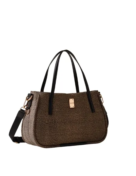 Borsa due manici Borbonese Cahier, op naturale-nero