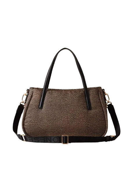 Borsa due manici Borbonese Cahier, op naturale-nero