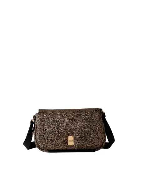 Borbonese Cahier Umhängetasche, op natur-schwarz