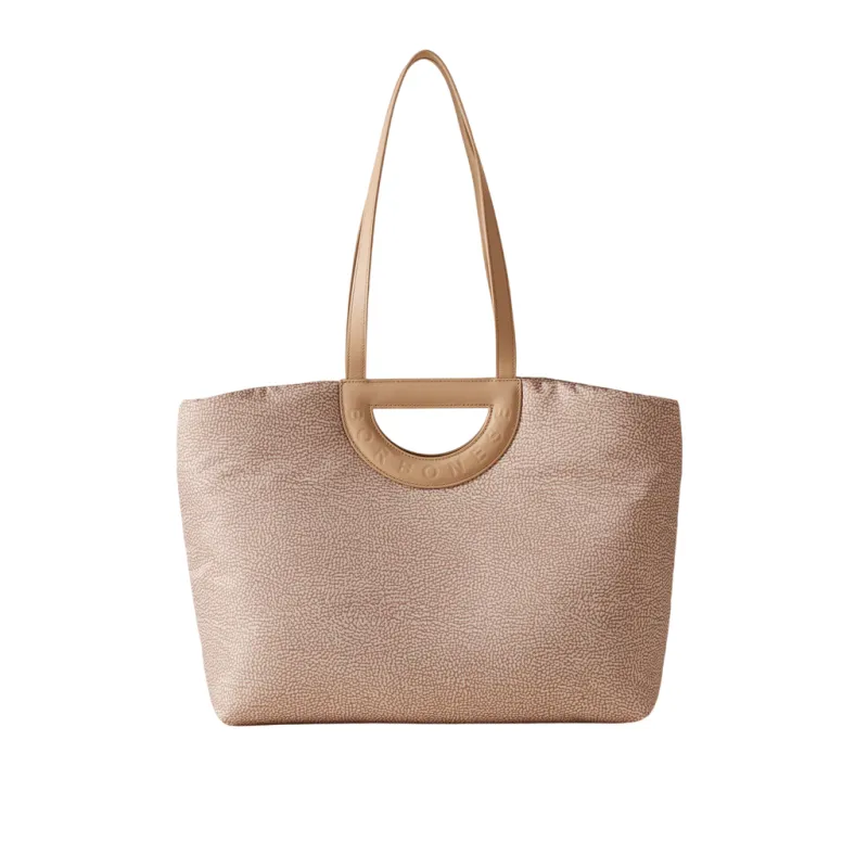 Borbonese Bouche Einkaufstasche, sand