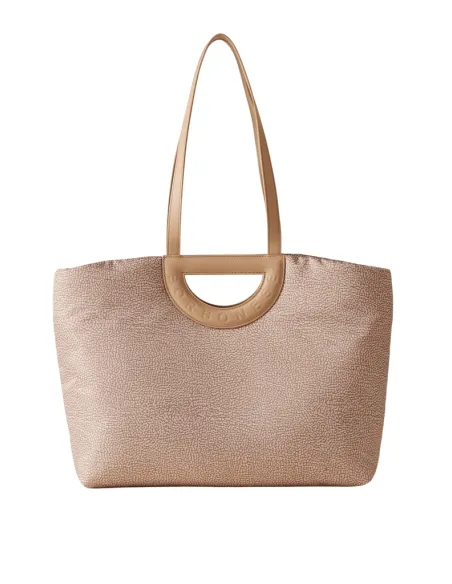Borbonese Bouche Einkaufstasche, sand