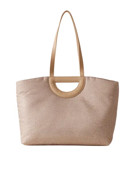 Borbonese Bouche Einkaufstasche, sand