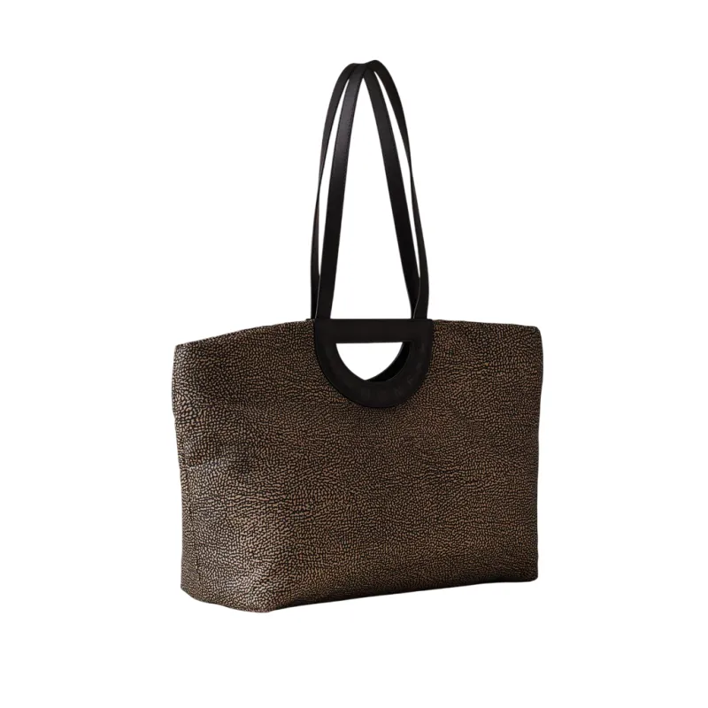 Borbonese Bouche Shopping bag, op natural-black 2