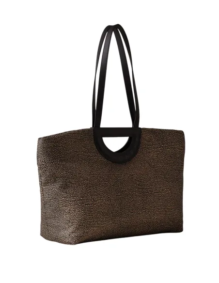 Borbonese Bouche Shopping bag, op natural-black
