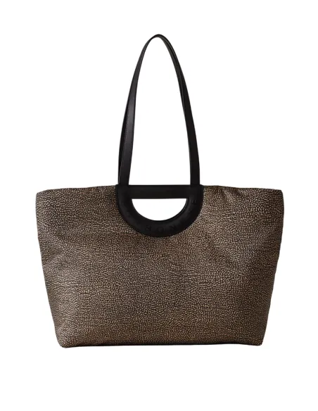 Borbonese Bouche Shopping bag, op natural-black