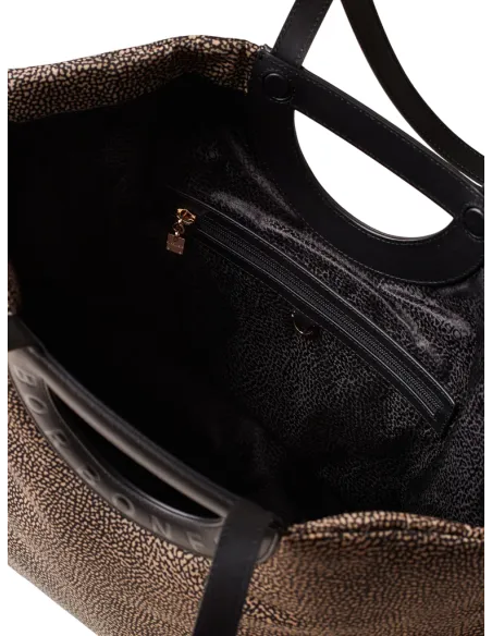 Shopping Borbonese Bouche, op naturale-nero