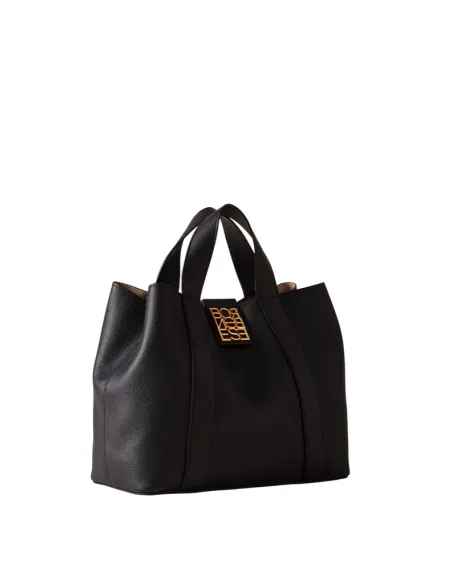 Borsa a mano in pelle Borbonese Nueve, nera