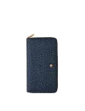 Portafogli grande con zip Borbonese, denim