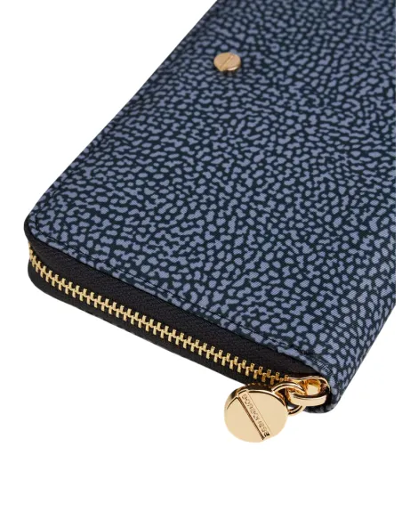 Borbonese Large zipped women's wallet, denim