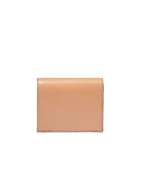 The Bridge Lucrezia small leather women's wallet, Marzipan