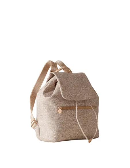 Borbonese Jet Damenrucksack mit Klappe, sand