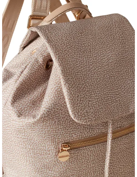 Borbonese Jet Damenrucksack mit Klappe, sand