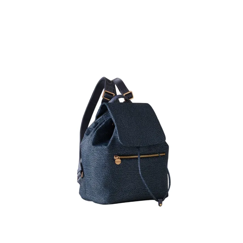 Borbonese women's backpack in recycled fabric with flap... 2