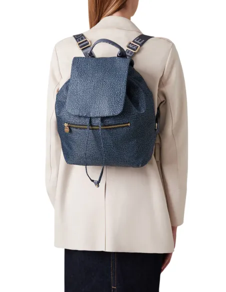 Borbonese Damenrucksack mit Klappe, denim