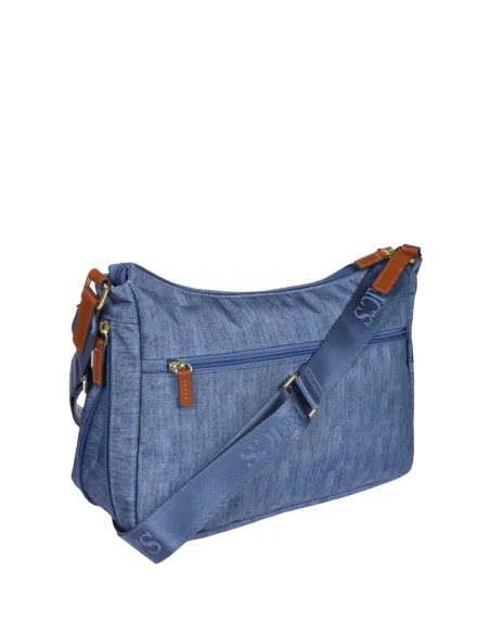 Brics Medium shoulder bag with three zipped pockets, jeans